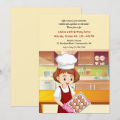 Baking Cookies Birthday Party Kaart (Voorkant / Achterkant)