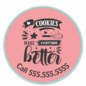 Baking Cookies zakelijke kaart Sticker (Voorkant)
