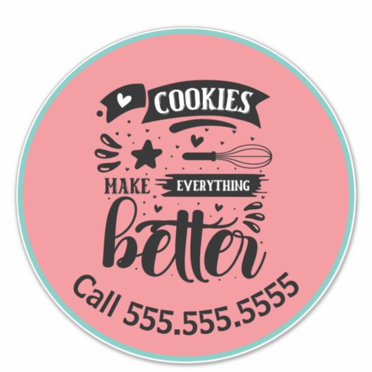 Baking Cookies zakelijke kaart Sticker (Voorkant)