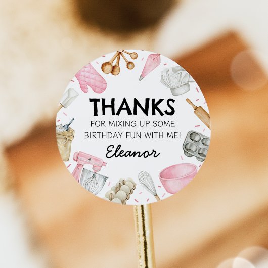 Baking Cupcake Decorating Meisje Verjaardag Sticke Ronde Sticker