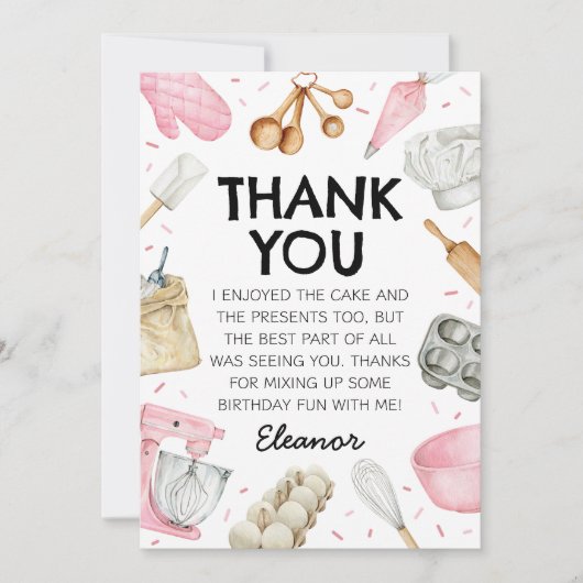 Baking Cupcake Decorating Verjaardag Bedankkaart (Voorkant)