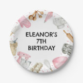 Baking Cupcake Decorating Verjaardag Papieren Bordje (Voorkant)