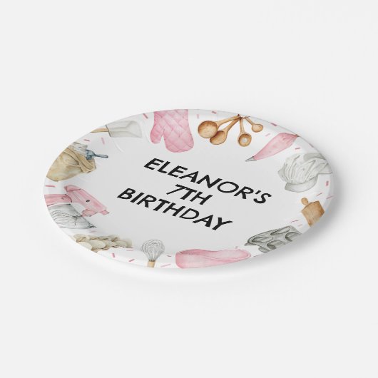 Baking Cupcake Decorating Verjaardag Papieren Bordje (Gekanteld)