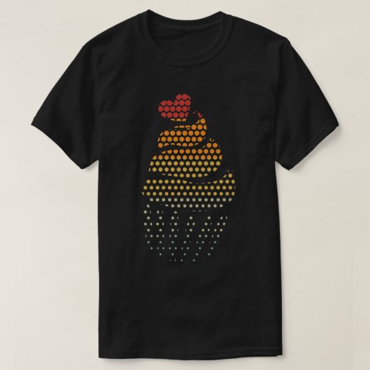baking cupcakes bakery baker retro cupcake t-shirt (Design voorkant)