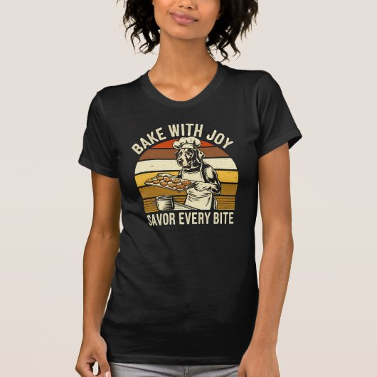 Baking Dog Retro Chef – Grappig Cookie Liefhebber T-shirt (Voorkant)