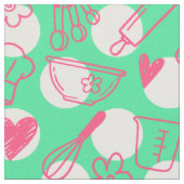 Baking Doodles op Stippen - Roze & Groen Stof (Close Up)