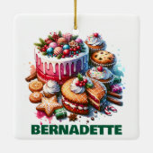 Baking enthousiaste gepersonaliseerde kerst keramisch ornament (Achterkant)