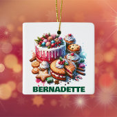Baking enthousiaste gepersonaliseerde kerst keramisch ornament