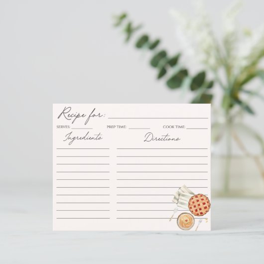 Baking Food illustratie Familie Recept Kaart (Staand voorkant)