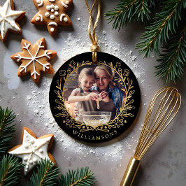 Baking Foto's van de Elegant Gold & Black familie  Keramisch Ornament