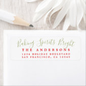 Baking geeft een helder feestlabel etiket (Insitu)