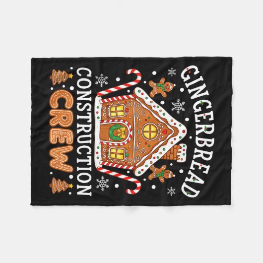 Baking Gingerbread House Construction Crew Christm Fleece Deken (Voorkant (Horizontaal))