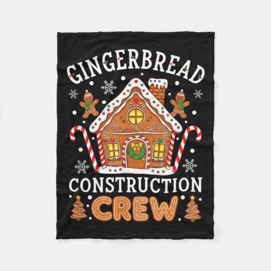 Baking Gingerbread House Construction Crew Christm Fleece Deken (Voorkant)
