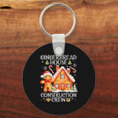 Baking Gingerbread House Construction Crew Christm Sleutelhanger (Voorkant)