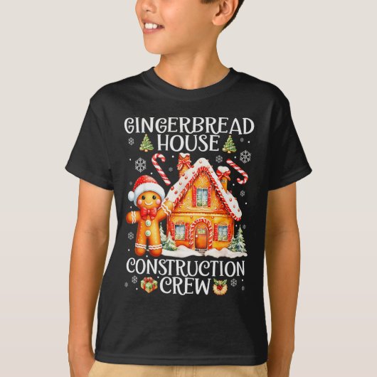 Baking Gingerbread House Construction Crew Christm T-shirt (Voorkant)