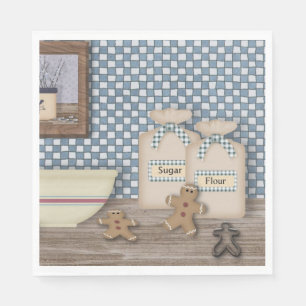 Baking Gingerbread Men Papieren Servietten Servet