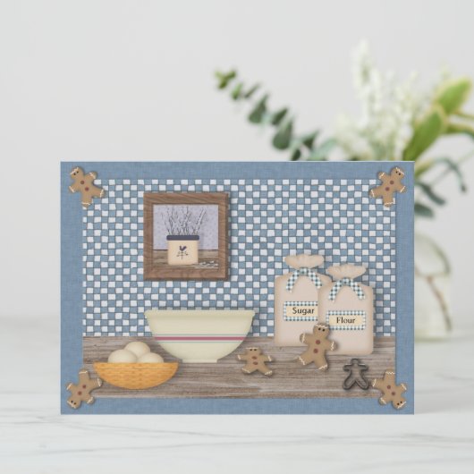 Baking Gingerbrood Cookie Swap Uitnodiging (Staand voorkant)