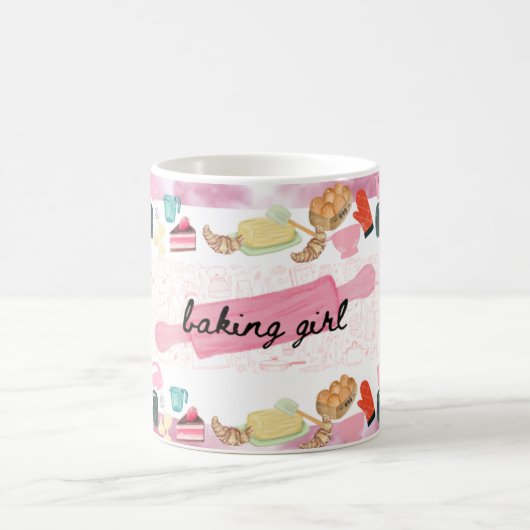 Baking girl style bakers mug theme koffiemok (Center)