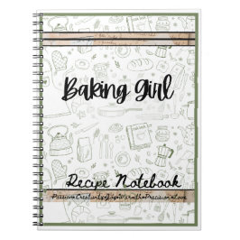 baking girl themed Recipe notebook baking Notitieboek