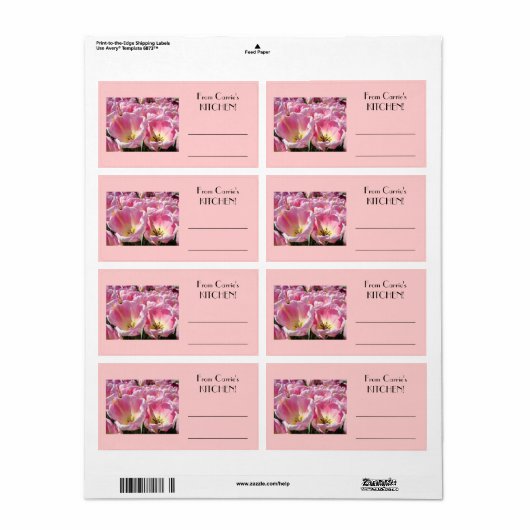 Baking Good Canning Jar Labels Custom KITCHEN (Full Sheet)