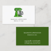 Baking Green Whisk Caterer Pastry Chef Modern Visitekaartje (Voorkant / Achterkant)