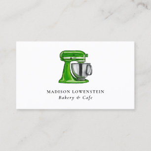 Baking Green Whisk Caterer Pastry Chef Modern Visitekaartje