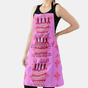 Baking Happy Birthday Taarten met Liefde Print Sch Schort