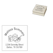 Baking - Het mengen Bowl, Adres van de Makelaar Rubberstempel (Gestempeld)