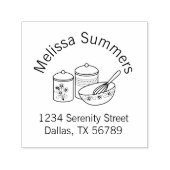 Baking - Het mengen Bowl, Adres van de Makelaar Zelfinktende Stempel (Design)