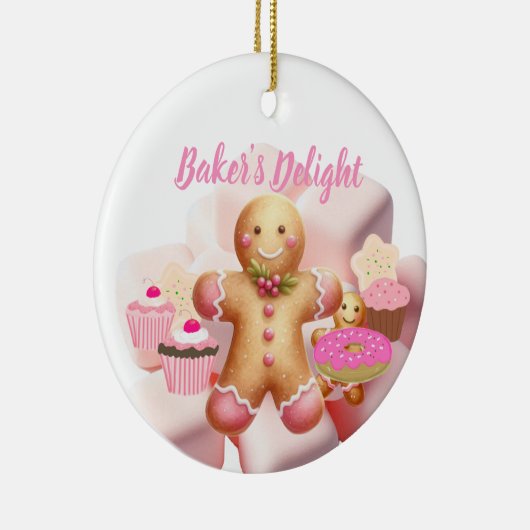 Baking Holiday Treats Gingerbread Man Keramisch Ornament (Rechts)