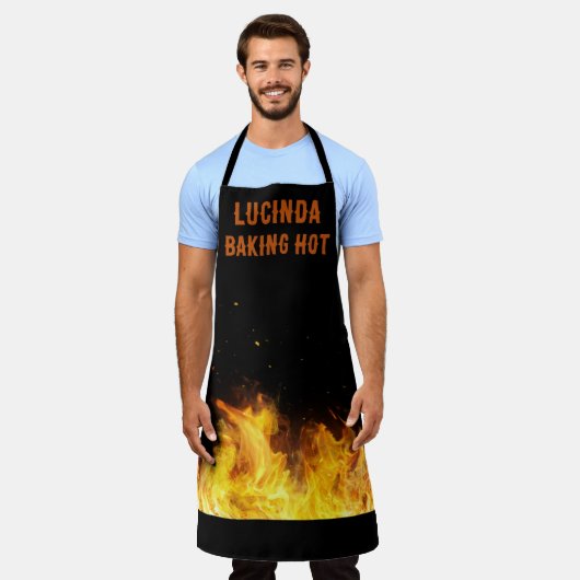Baking Hot Chef Flames Personalize Schort (Gedragen)