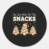 Baking I'm Just Here For The Snacks Christmas Cook Ronde Sticker (Voorkant)