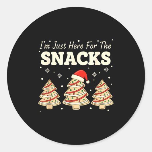 Baking I'm Just Here For The Snacks Christmas Cook Ronde Sticker (Voorkant)
