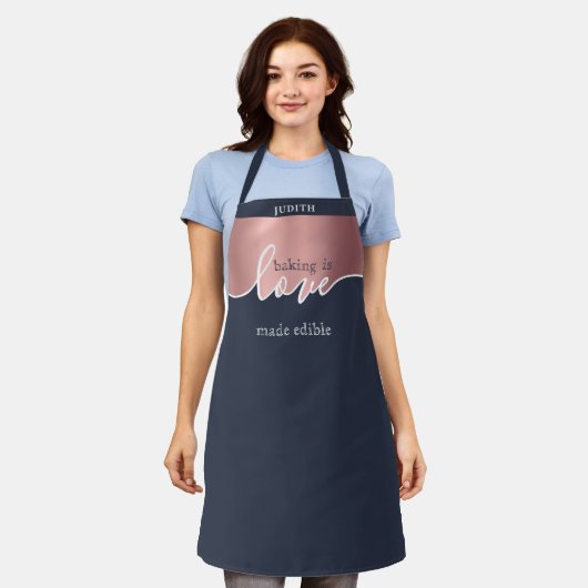 Baking is een liefdesinstelling die Eetable Roos G Schort (Gedragen)