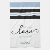 Baking is het 'Love Made Eetble Classy Script Stri Theedoek (Verticaal)
