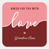Baking is Love made Eetble Script Square Sticker (Voorkant)