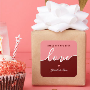 Baking is Love made Eetble Script Square Sticker