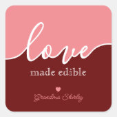Baking is Love made Eetble Script Square Sticker (Voorkant)