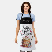 Baking Is Love Quote Kitchen Baker Personalized Schort (Gedragen)