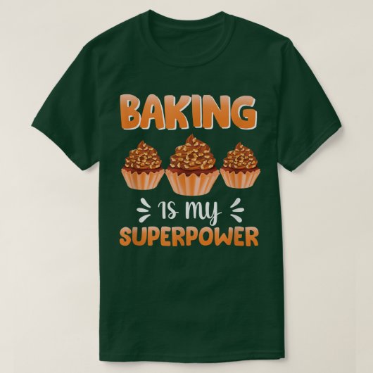Baking is mijn Superpower Holiday Baking 440 T-shirt (Design voorkant)