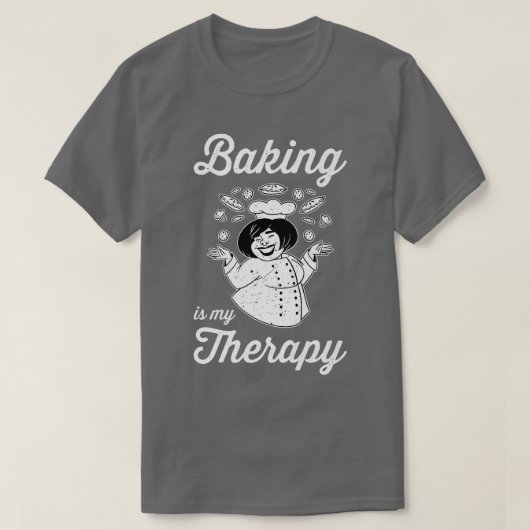 Baking is mijn therapie met een Hobby Baker Confec T-shirt (Design voorkant)