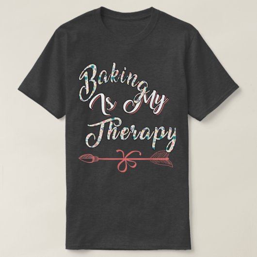 Baking is mijn therapie, Sarcastische Joke T-shirt (Design voorkant)
