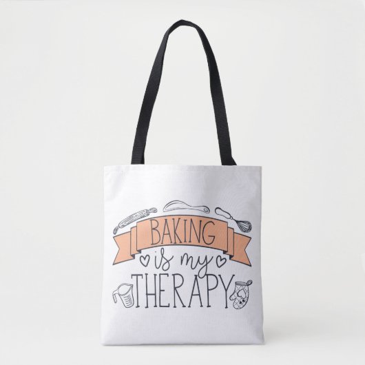 Baking is mijn therapie. tote bag (Voorkant)