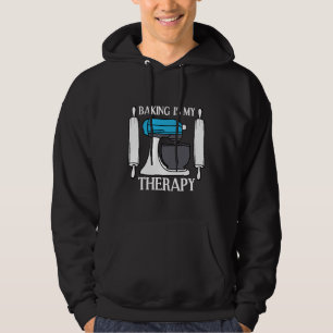 Baking is mijn therapiekaas Jersey Hoodie