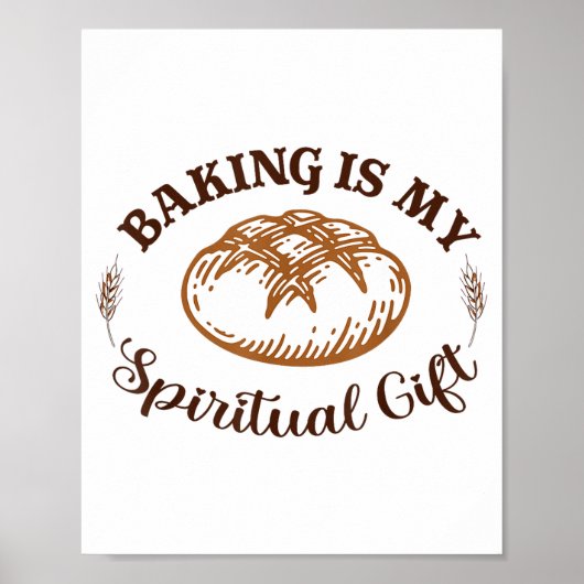 Baking Is My Sritual Gift Funny Bake Lover Pastry  Poster (Voorkant)