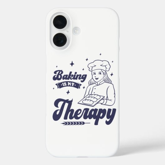 Baking Is My Therapy, Funny Baking Chef Gifts Case-Mate iPhone Case (Achterkant)
