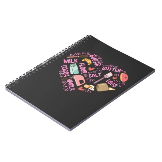 Baking Love Baker Tools Pastry Chef Butter Eggs Notitieboek (Linkerzijde)