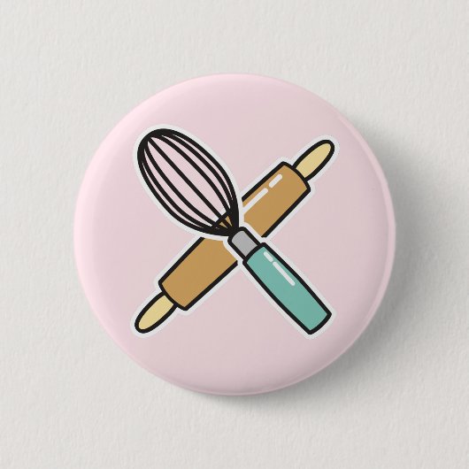 Baking Lover Badge Ronde Button 5,7 Cm (Voorkant)