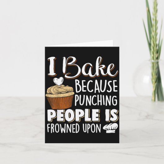 Baking Lover Punching People - Baker &amp; Cupcake Kaart (Voorkant)