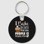 Baking Lover Punching People - Baker &amp; Cupcake Sleutelhanger (Voorkant)